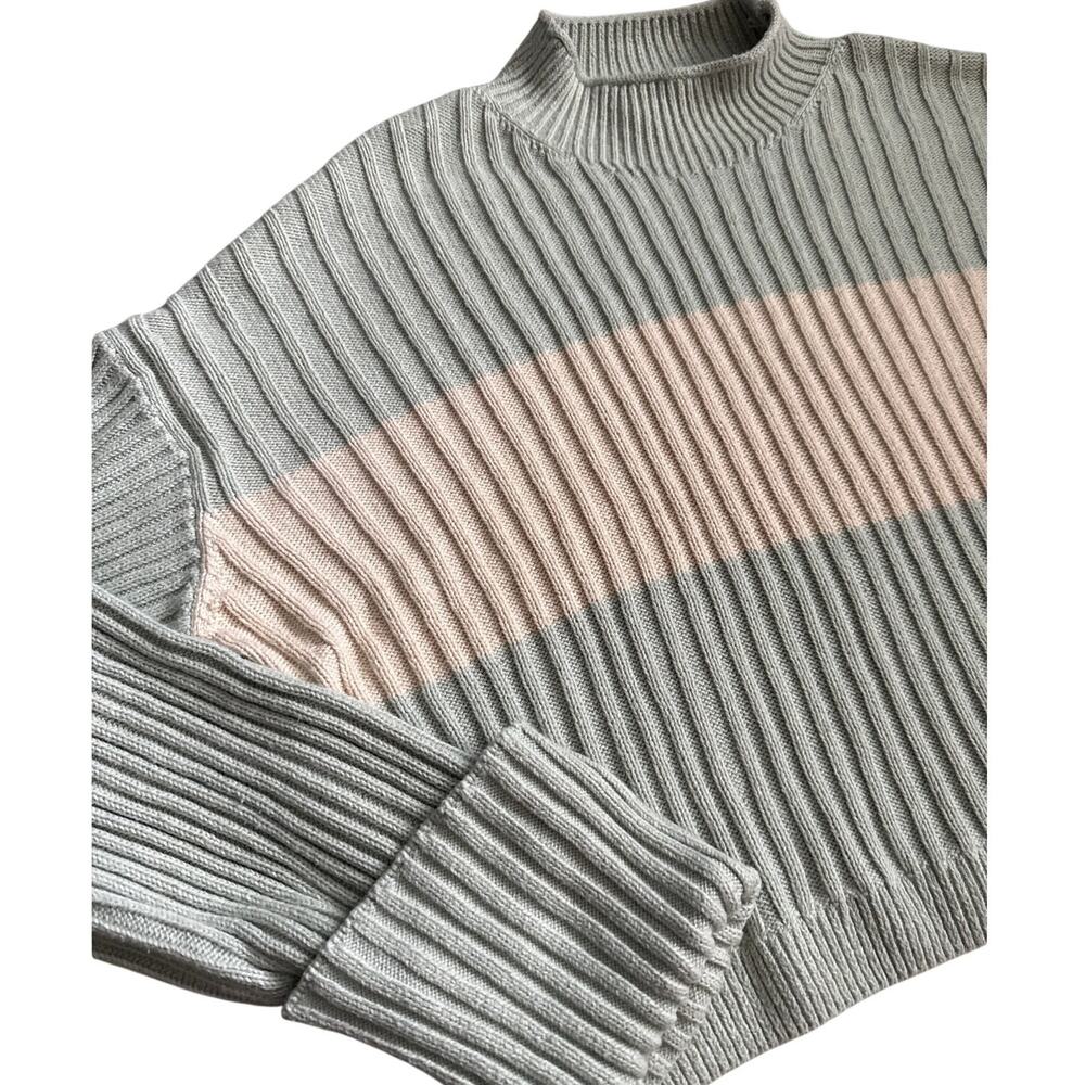 Everlane Organic Cotton Rollneck Ribbed Color-block Sweater Size Medium - Picture 10 of 10